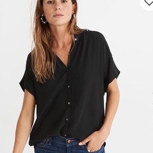 Madewell Central Drapey Shirt in Black